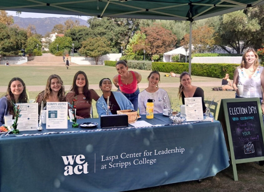 Scripps Votes interns doing campus outreach during the 2024 US election