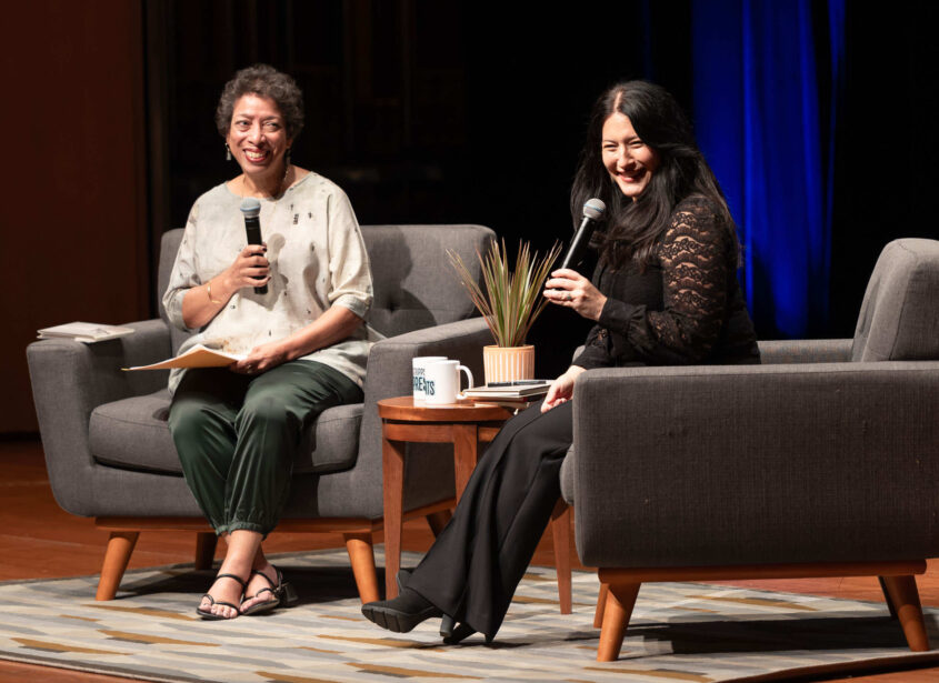 Scripps - U.S. Poet Laureate Ada Limon on stage in an interview